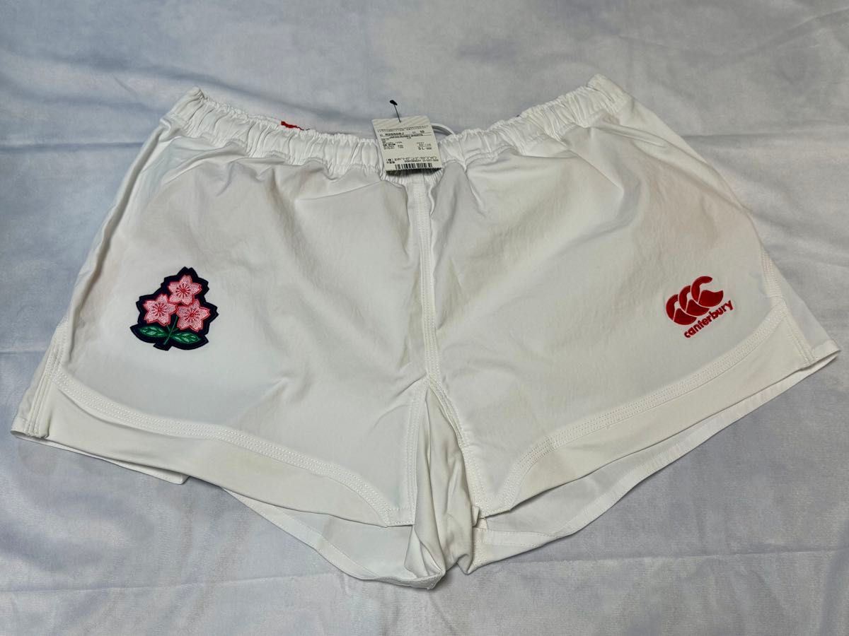 canterbury ラグビーショーツ 日本代表 桜エンブレム ホワイト canterbury ラグビーショーツ 日本代表 桜エンブレム ホワイト