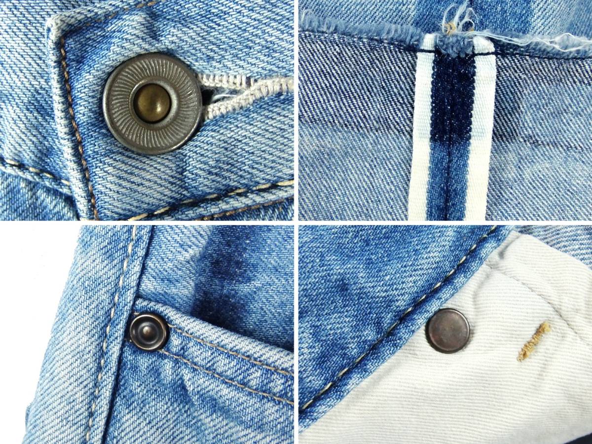 Johnbull ジョンブル Private labo WHITE LABEL / J1001 / インディゴ 再構築 リメイク加工 / セルビッチ デニムパンツ size M / 日本製