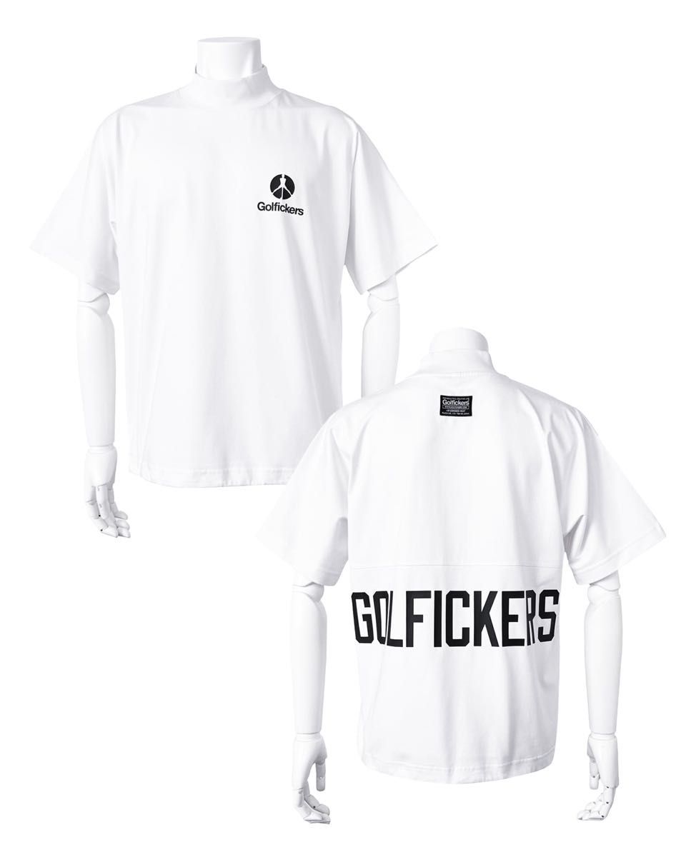 Golfickers ゴルフィッカーズ バックロゴ モックネック 白 Golfickers Mock Neck Wide Shirts -White-|Yahoo!フリマ(旧