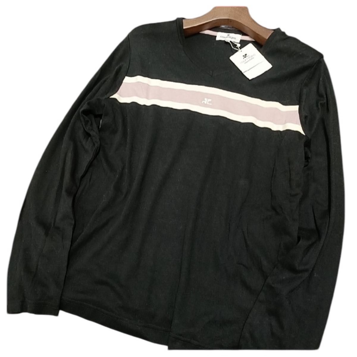 courreges クレージュ Vネック 長袖Tシャツ ロゴ刺繍入り|Yahoo courreges クレージュ Vネック 長袖Tシャツ ロゴ刺繍入り|Yahoo