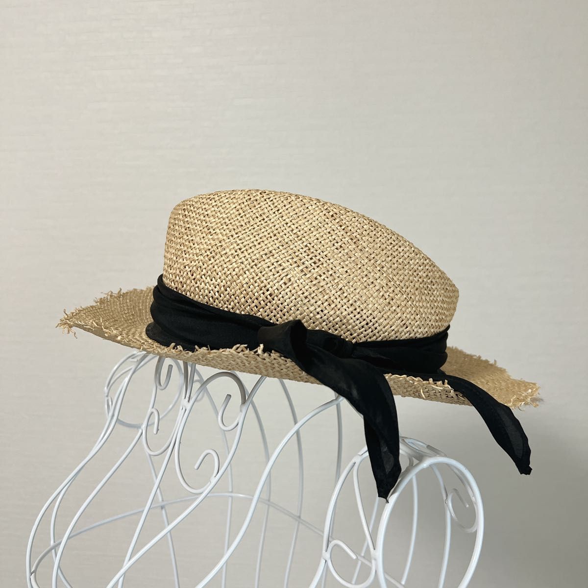 美品】Sugri スグリ ストローハット 麦わら帽子 日本製 58cm 美品】Sugri スグリ ストローハット 麦わら帽子 日本製 58cm