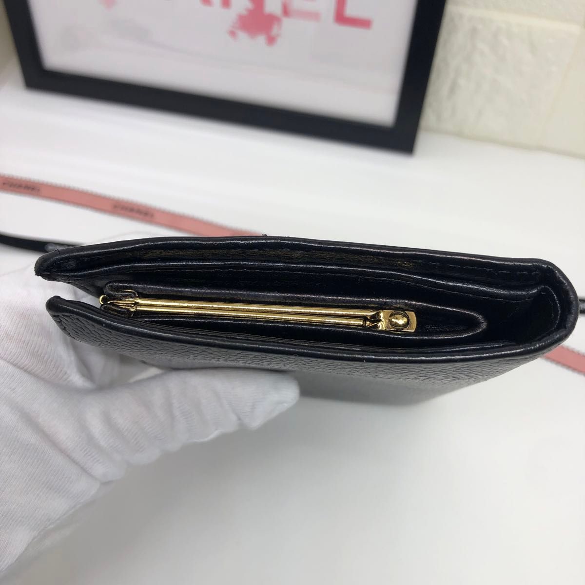 CHANEL シャネル 二つ折り がま口財布 キャビアスキン 長財布 CHANEL シャネル 二つ折り がま口財布 キャビアスキン 長財布