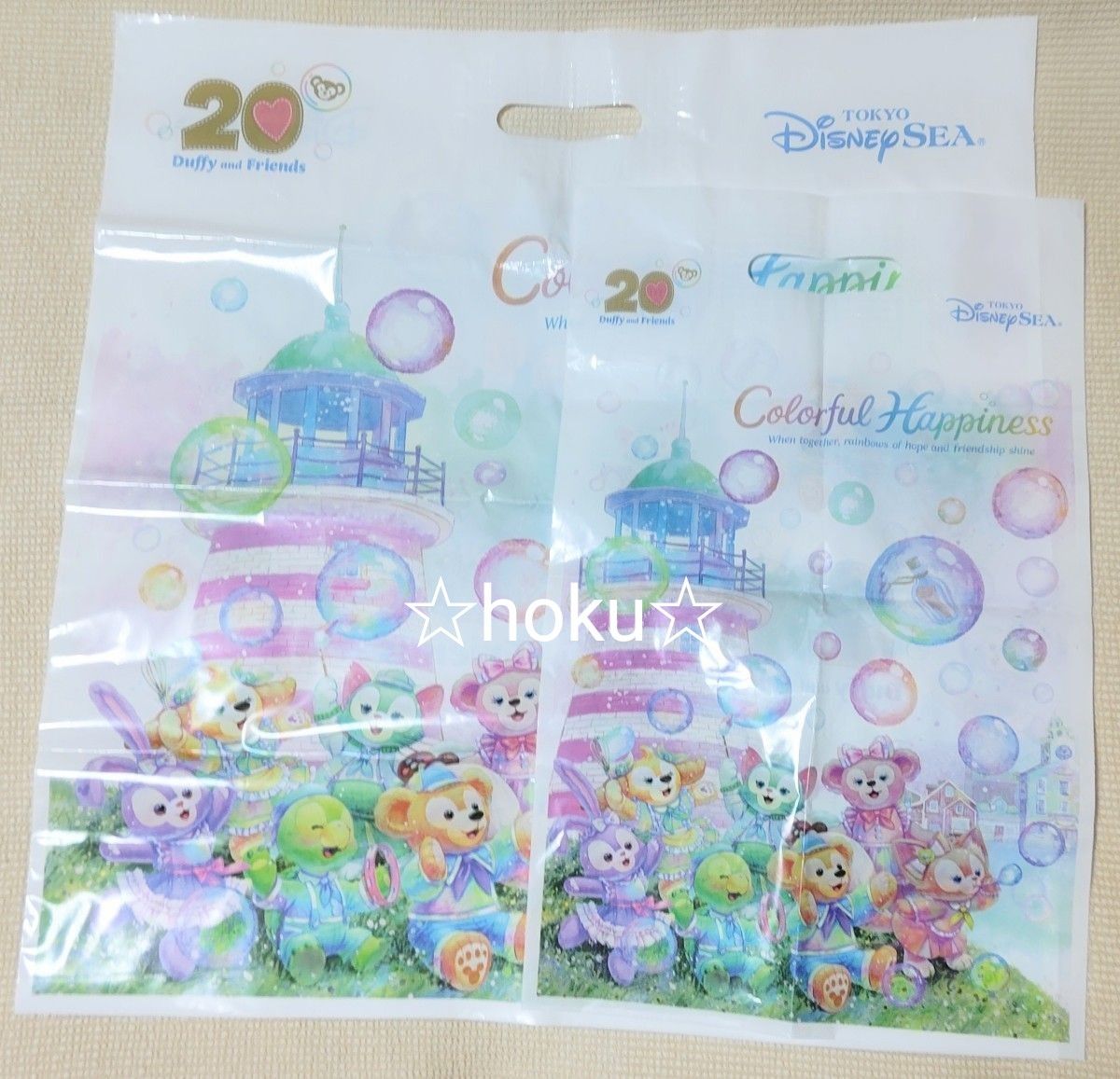 ダッフィー20周年カラフルハピネスぬいぐるみバッジ チャーム全 ダッフィー20周年カラフルハピネスぬいぐるみバッジ チャーム全