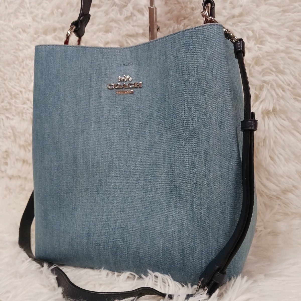 COACH コーチ 2way ショルダーバッグ ハンドバッグ デニム 91136 COACH コーチ 2way ショルダーバッグ ハンドバッグ デニム 91136