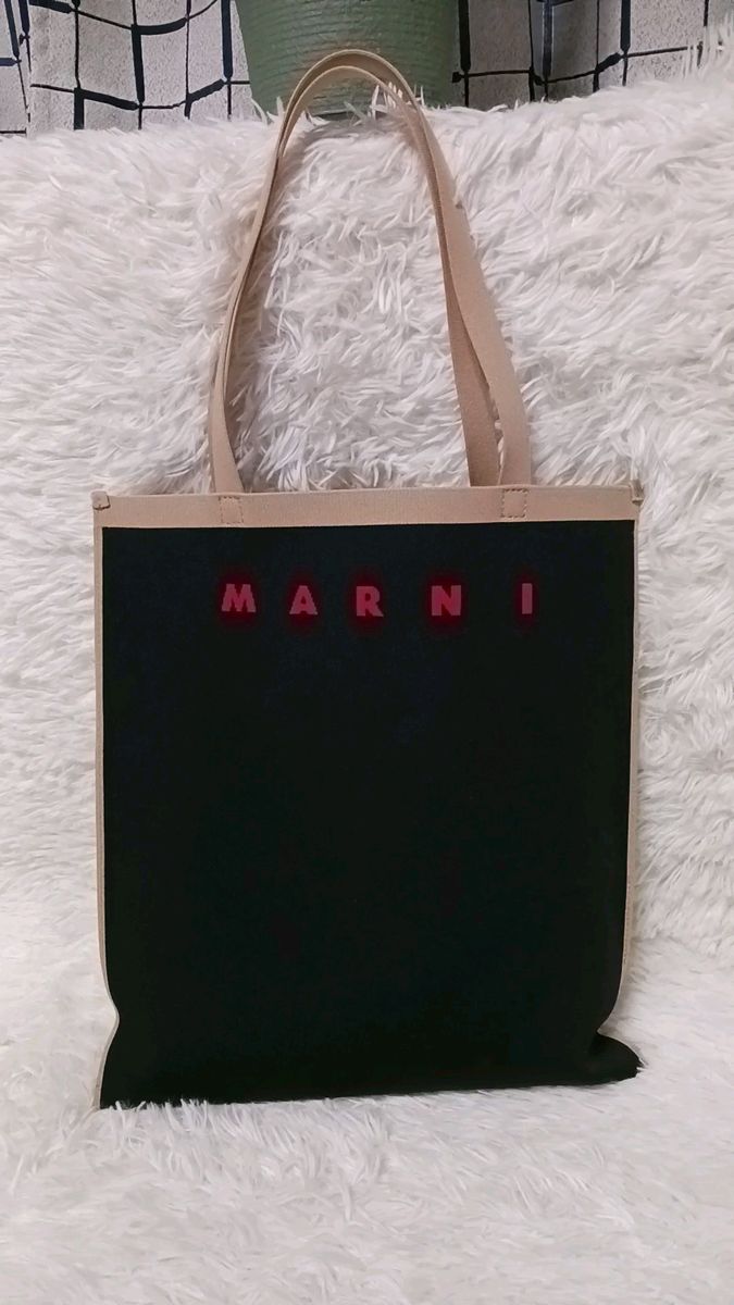 【美品】MARNI マルニ ジャカード MARNIロゴ トートバッグ