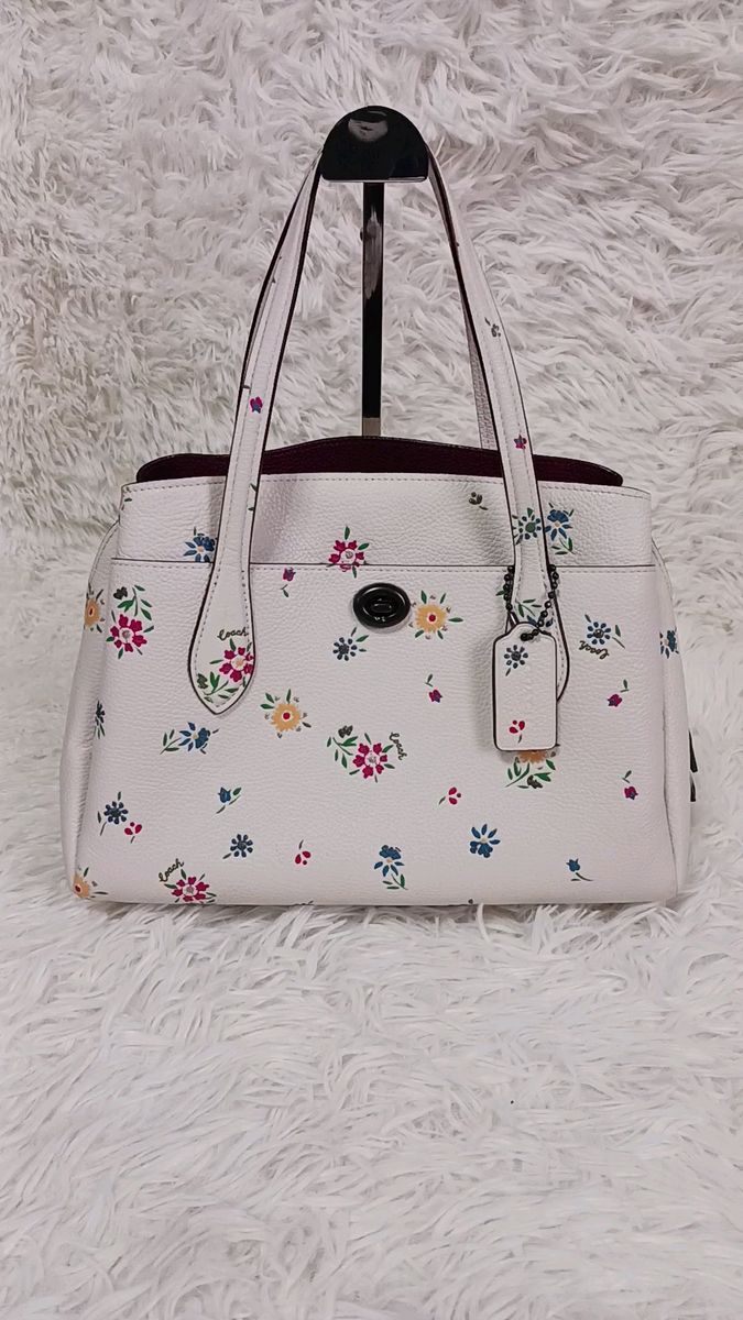 COACH コーチ 花柄 2way ハンドバッグ レザー 642