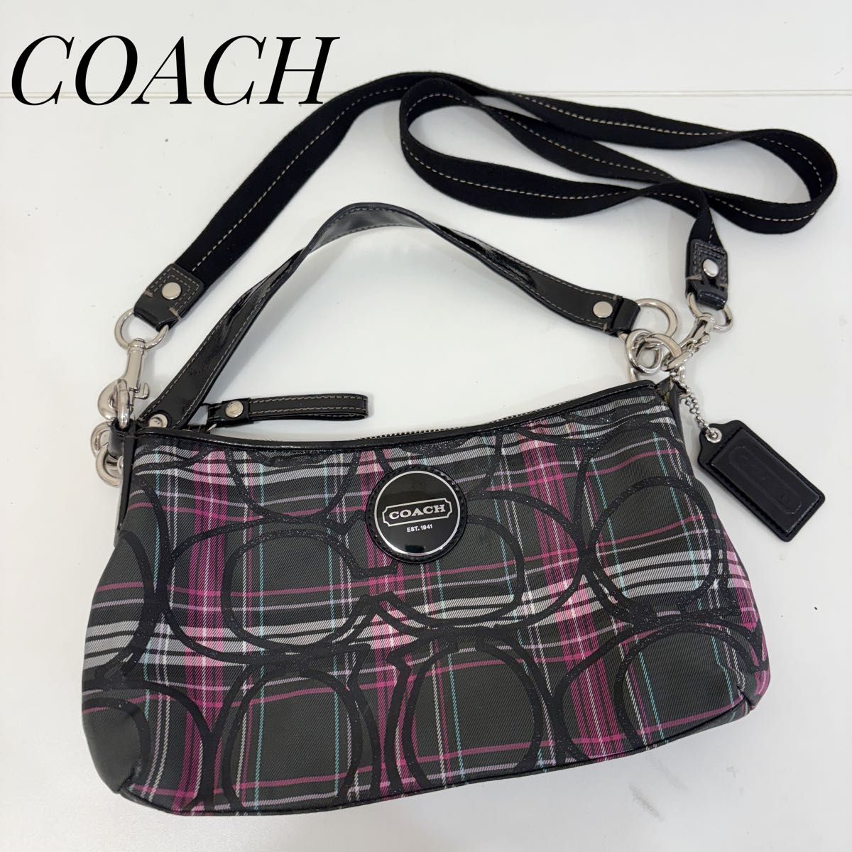 COACH コーチ シグネチャー チェック ハンドバッグ ショルダー COACH コーチ シグネチャー チェック ハンドバッグ ショルダー
