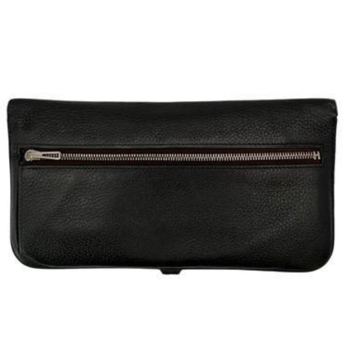 美品 HERMES エルメス ドゴン GM 二つ折り 長財布 ブラック 刻印 美品 HERMES エルメス ドゴン GM 二つ折り 長財布 ブラック 刻印
