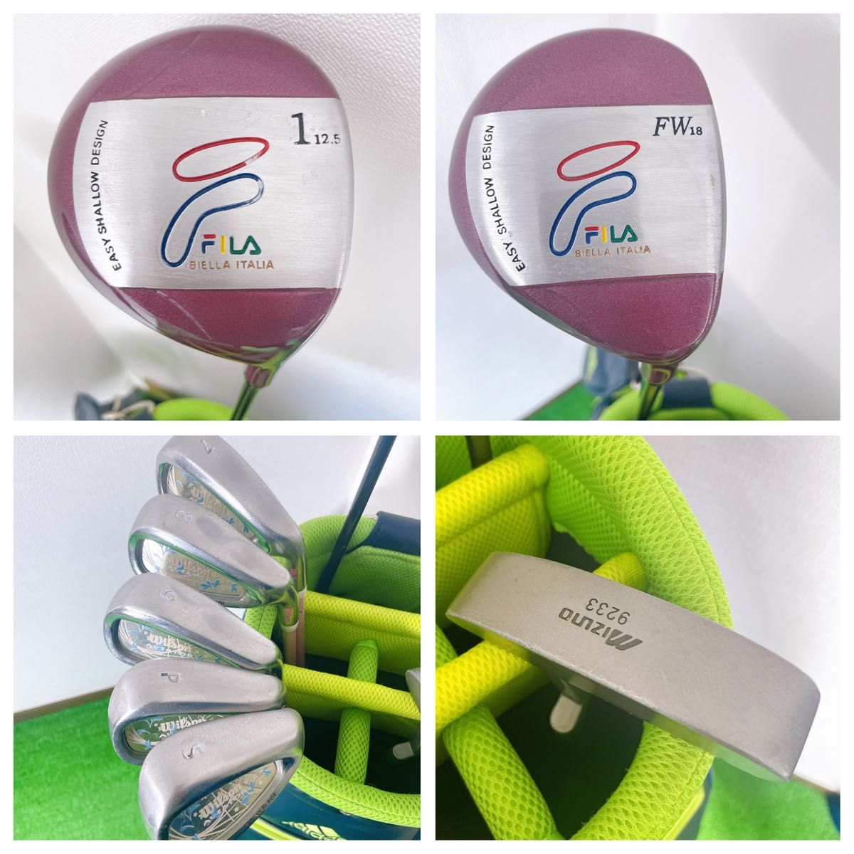 FILA Wilson レディース ゴルフ クラブセット adidas バック付 FILA Wilson レディース ゴルフ クラブセット adidas バック付