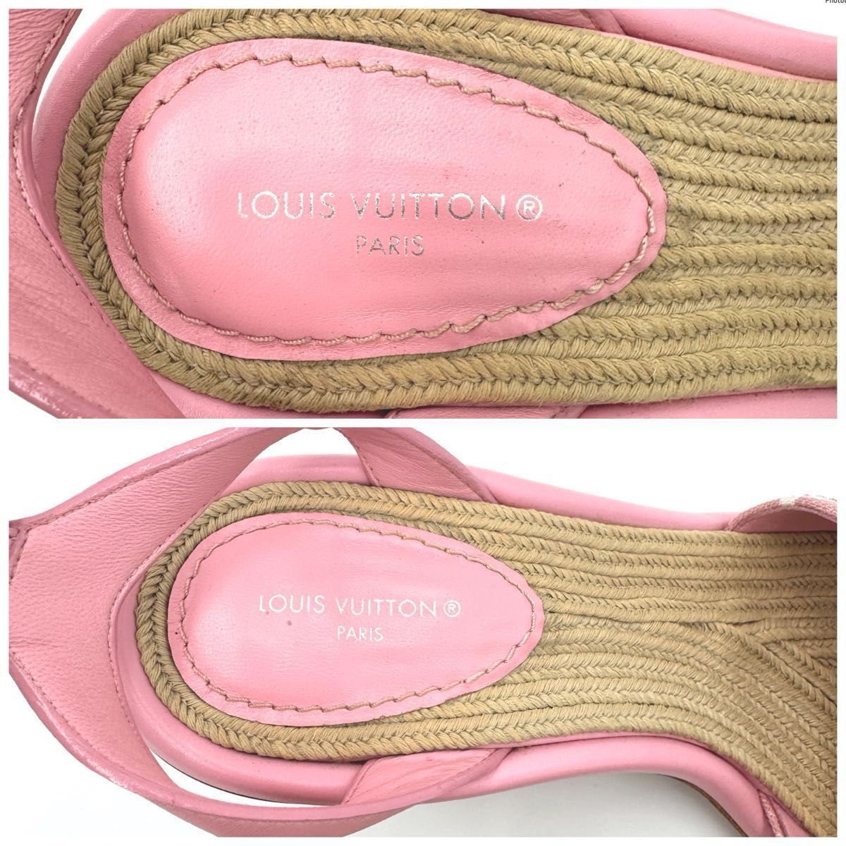 美品】LOUIS VUITTON ルイヴィトンウェッジソール サンダル 美品】LOUIS VUITTON ルイヴィトンウェッジソール サンダル