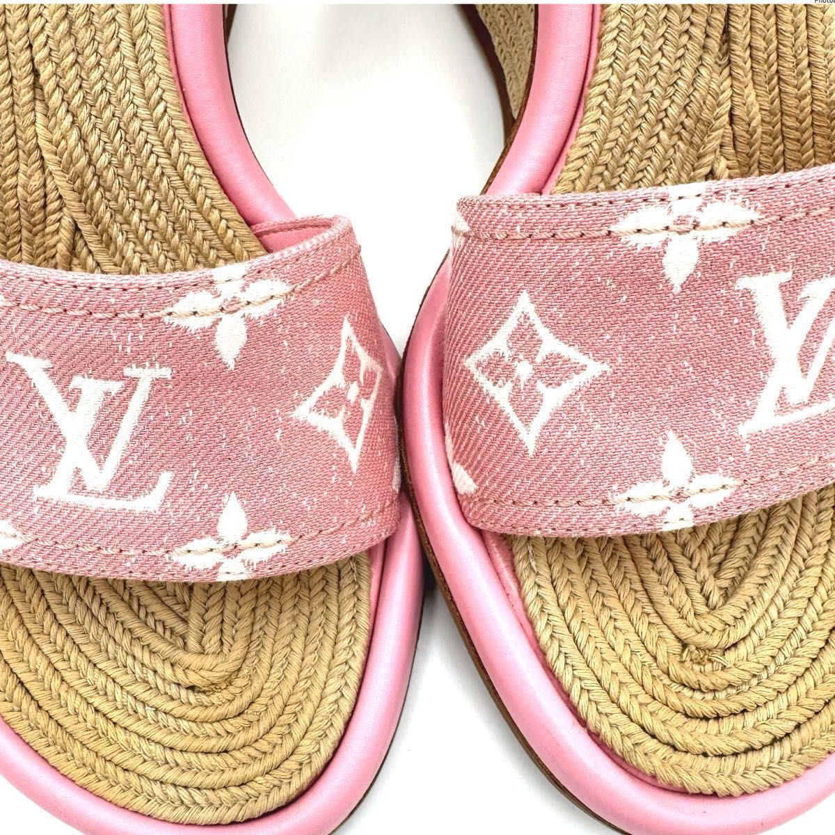 美品】LOUIS VUITTON ルイヴィトンウェッジソール サンダル 美品】LOUIS VUITTON ルイヴィトンウェッジソール サンダル