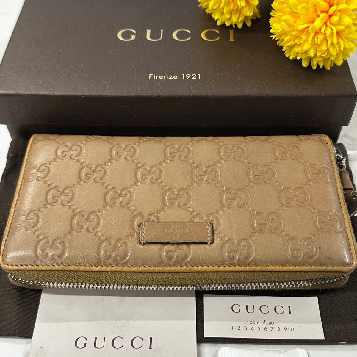 新品同様 グッチ GUCCI 財布 長財布 シマレザー シグネチャー 新品同様 グッチ GUCCI 財布 長財布 シマレザー シグネチャー