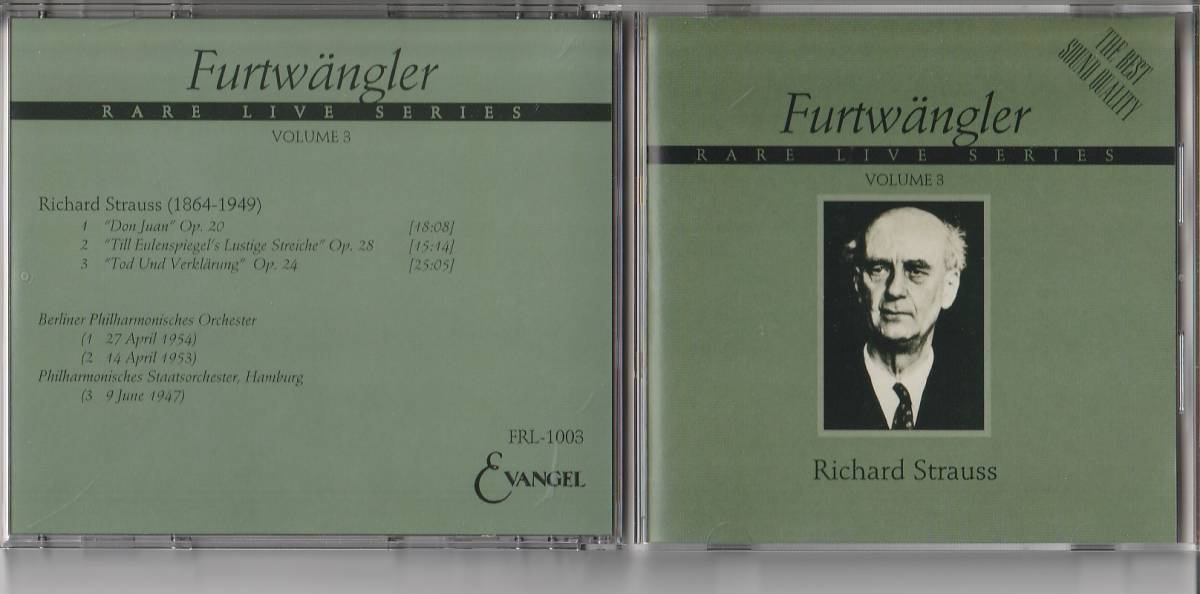 CD Furtwangler Rare Live Series Vol.3 Richard Strauss_画像1