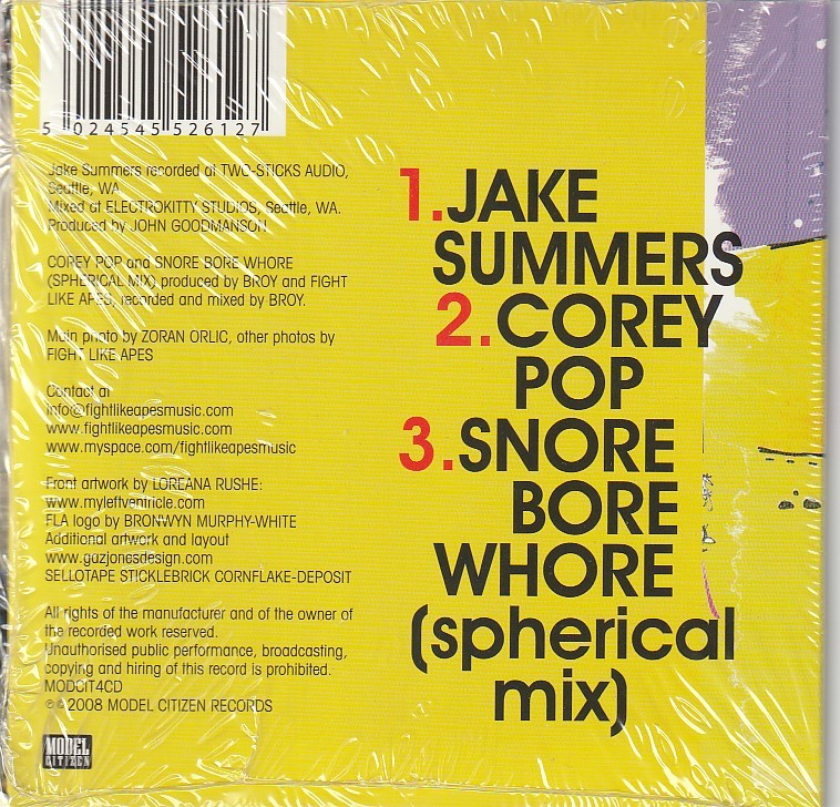 CD Fight Like Apes ファイト・ライク・エイプス　Jake Summers 紙ジャケット_画像2