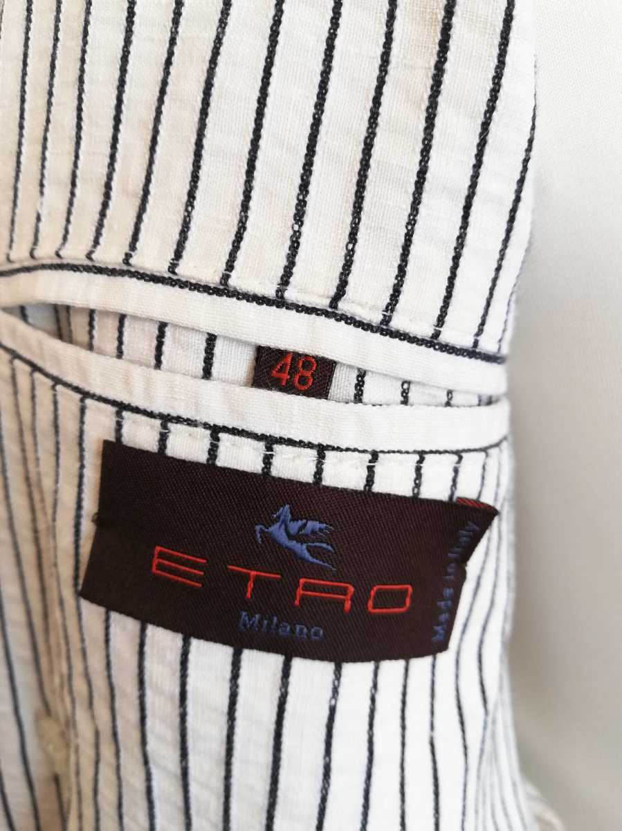 日本正規取扱商品  ジャケット　ストライプ　ミラノ　イタリア製 エトロ　リネン100% ETRO テーラードジャケット