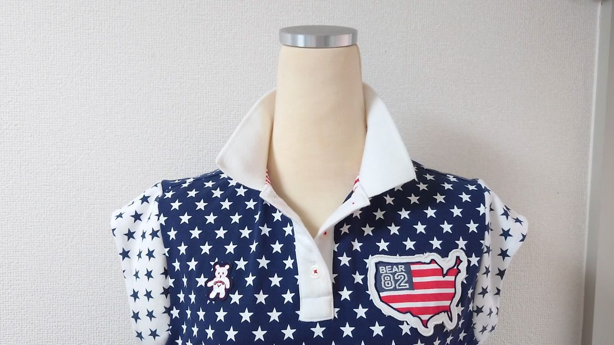 美品★Callawayゴルフ レディース ワンピース L ネイビー ベアワッペン ポロシャツ