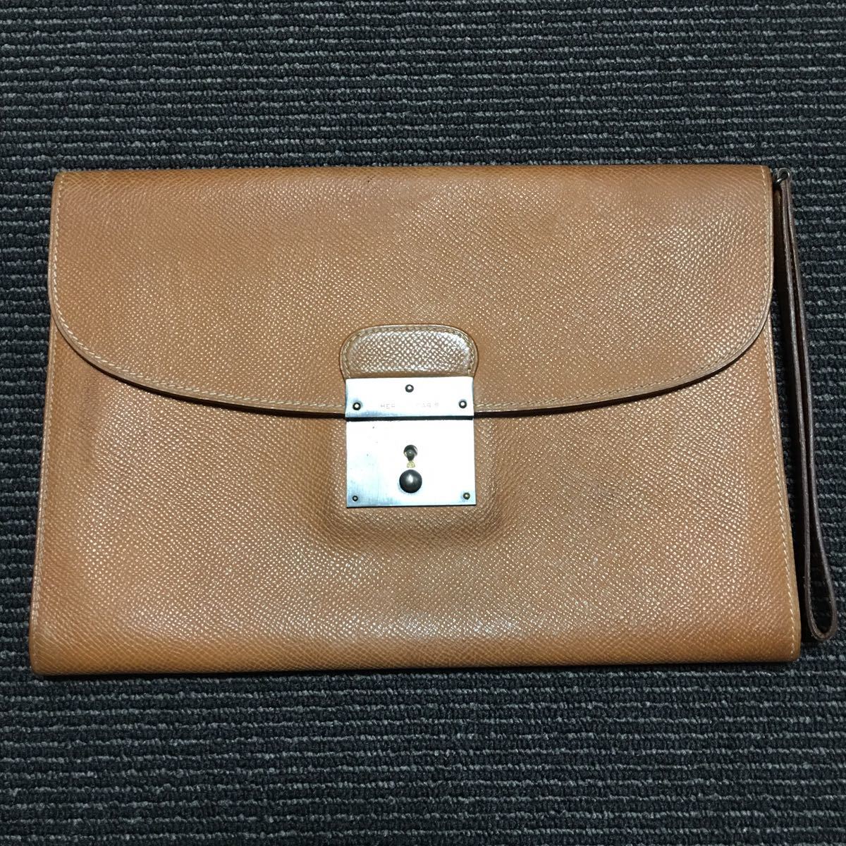 Yahoo!オークション - 【エルメス】本物 HERMES セカンドバッグ 茶
