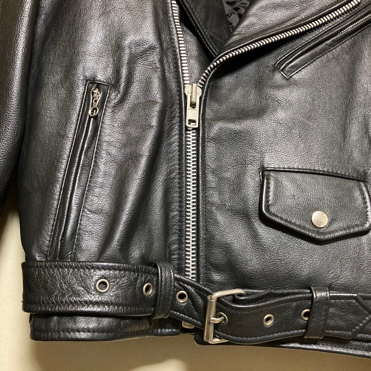 牛革 レザー ダブル ライダースジャケット Sサイズ ジェームス 牛革 レザー ダブル ライダースジャケット Sサイズ ジェームス