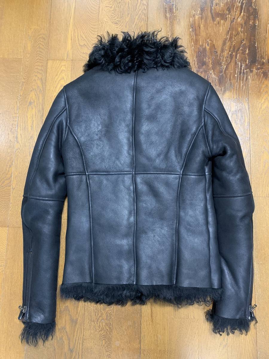 SHELLAC shellac * car Lee karu gun mouton fur mongo Lien rider's jacket blouson * sheepskin leather sheepskin 