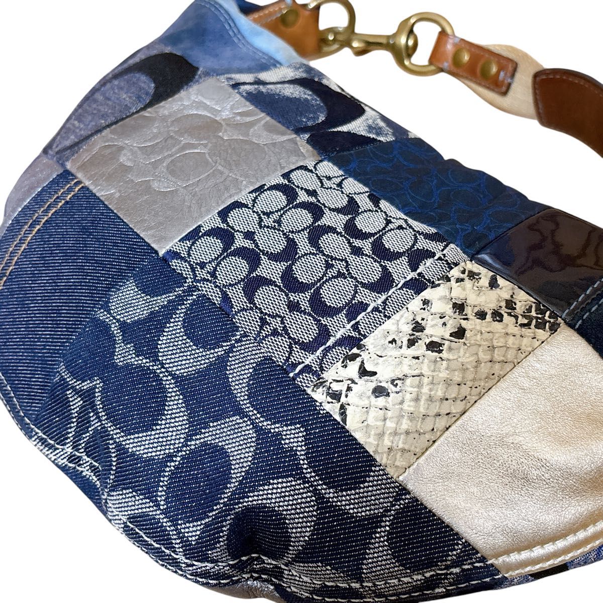 美品 コーチ COACH ワンショルダーバッグ ハンドバッグ デニム 美品 コーチ COACH ワンショルダーバッグ ハンドバッグ デニム
