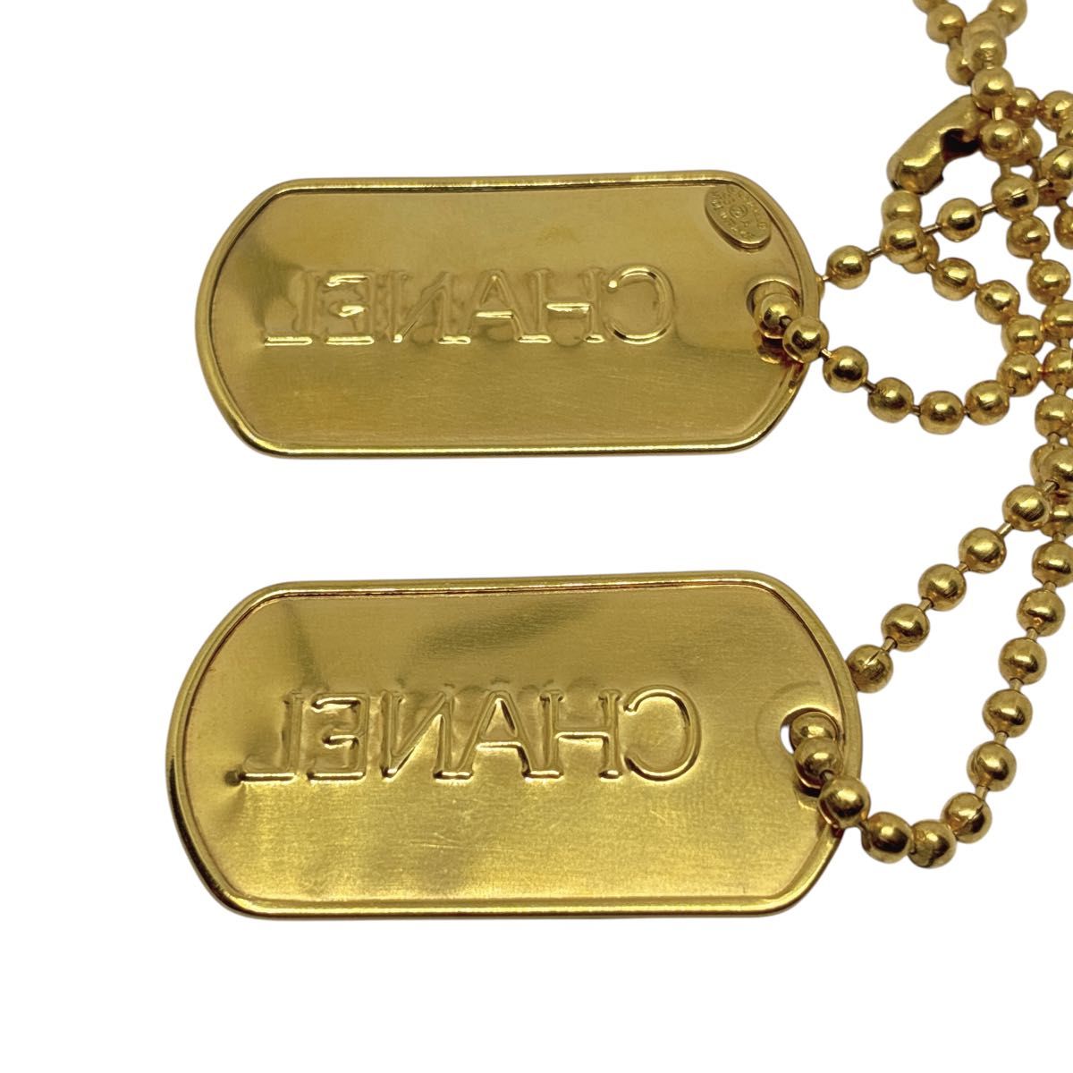 希少 レア シャネル CHANEL ネックレス ダッグタグ ロゴプレート 希少 レア シャネル CHANEL ネックレス ダッグタグ ロゴプレート
