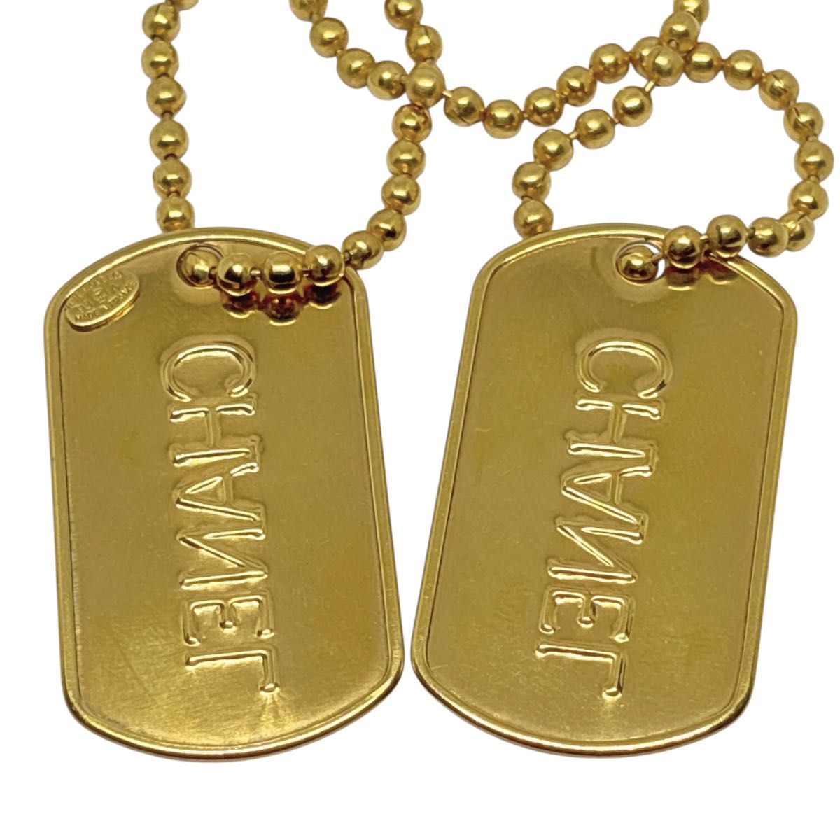 希少 レア シャネル CHANEL ネックレス ダッグタグ ロゴプレート 希少 レア シャネル CHANEL ネックレス ダッグタグ ロゴプレート