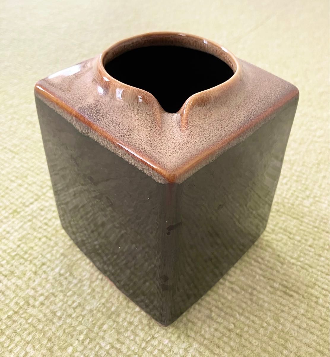 昭和レトロ 灰皿 陶器 四角 ブラウン アンティーク ヴィンテージ 昭和レトロ 灰皿 陶器 四角 ブラウン アンティーク ヴィンテージ