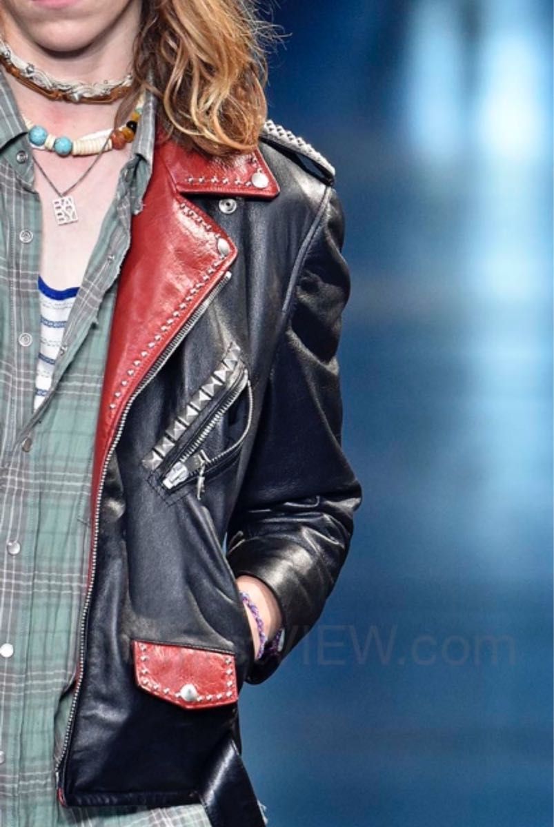 定価120万 16SS サンローランパリ スタッズ ダブルレザー 定価120万 16SS サンローランパリ スタッズ ダブルレザー