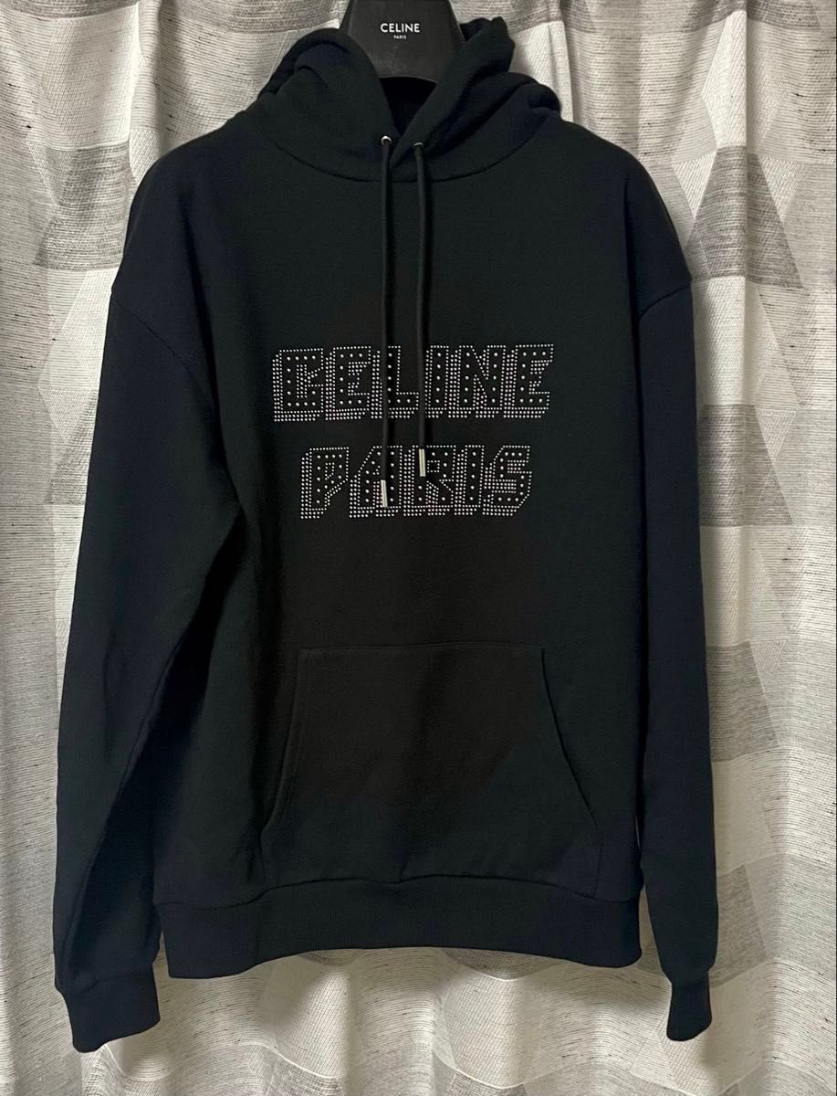 新品 24SS Celine スタッズロゴ パーカー Sサイズ フーディ 新品 24SS Celine スタッズロゴ パーカー Sサイズ フーディ