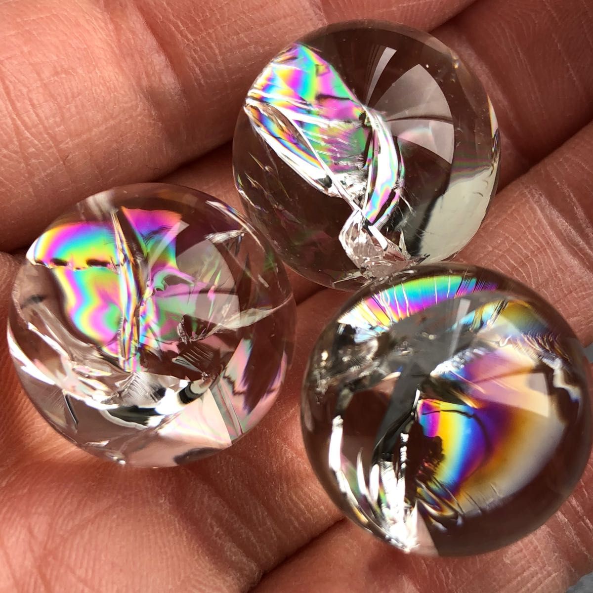 虹ギラギラ 3個セット 早い者勝ち】レインボー水晶 アイリス 虹ギラギラ 3個セット 早い者勝ち】レインボー水晶 アイリス