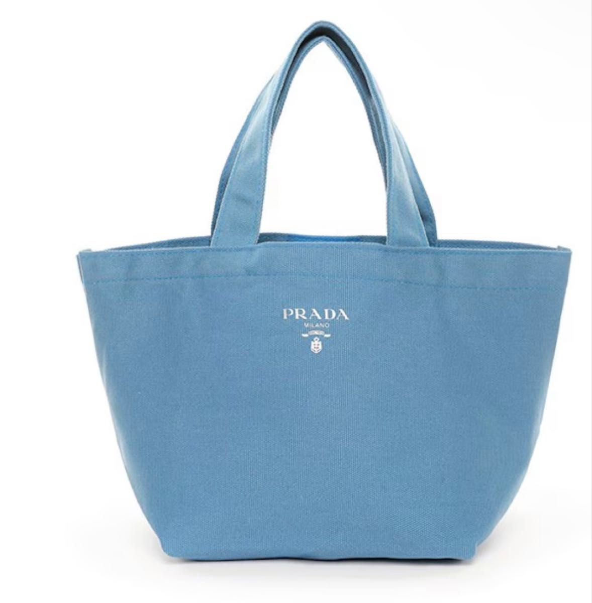 PRADA プラダ ノベルティ トートバッグ ブルー 青 キャンバス PRADA プラダ ノベルティ トートバッグ ブルー 青 キャンバス