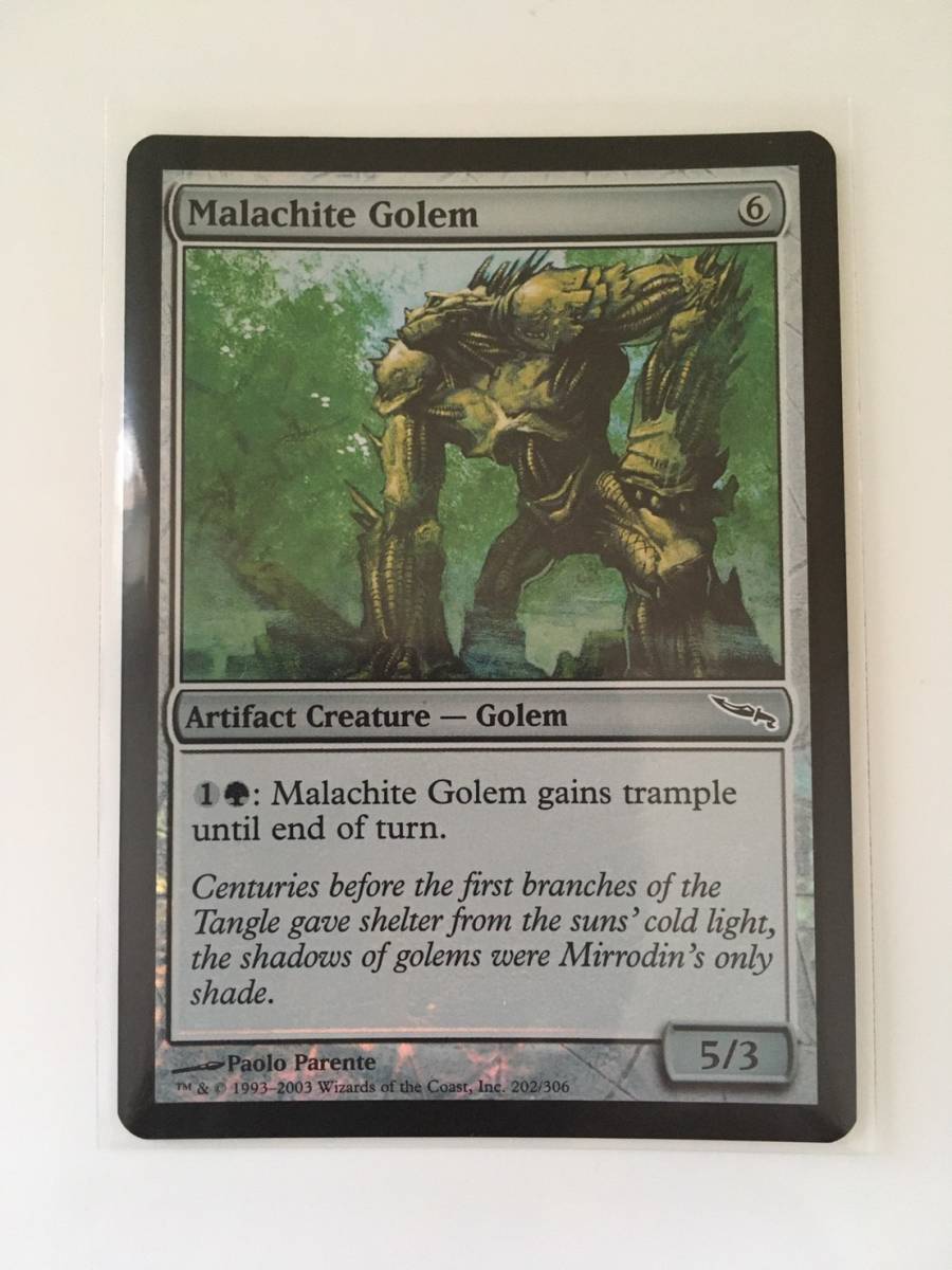 MTG　Malachite Golem/マラカイトのゴーレム　(MRD/ミラディン,英) 1枚(Foil)_画像1