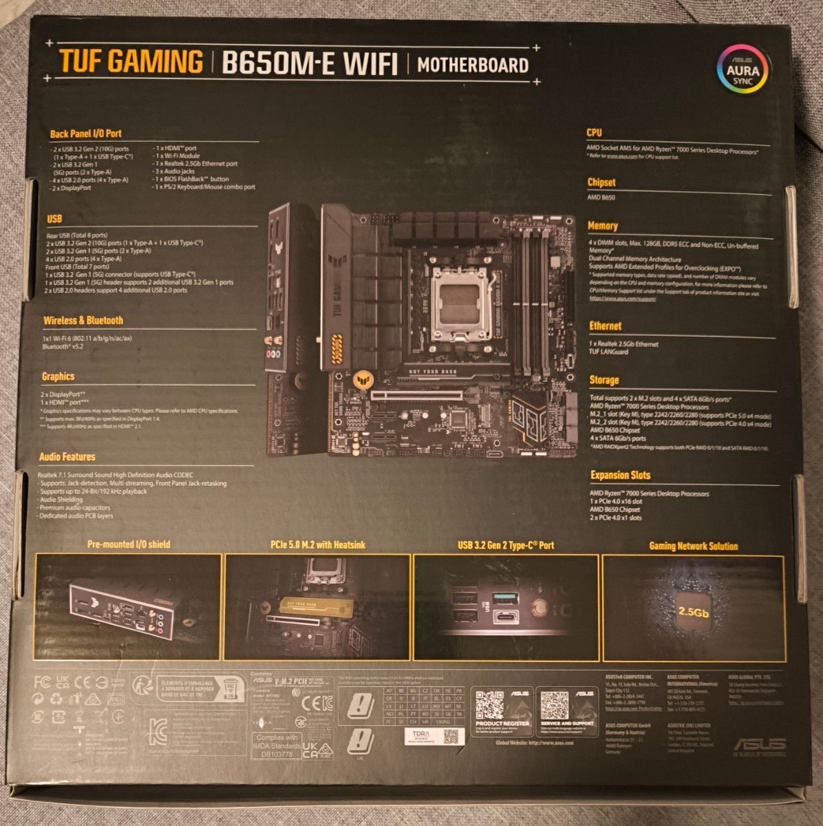 マザーボード ASUS TUF GAMING B650M-E WIFI (B650 AM5 MicroATX マザーボード ASUS TUF GAMING B650M-E WIFI (B650 AM5 MicroATX
