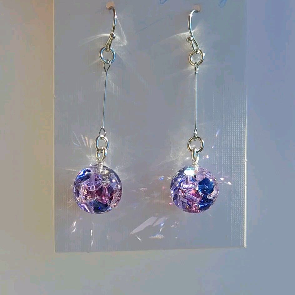 紫陽花カラーB スワロフスキー レジン ピアス イヤリング