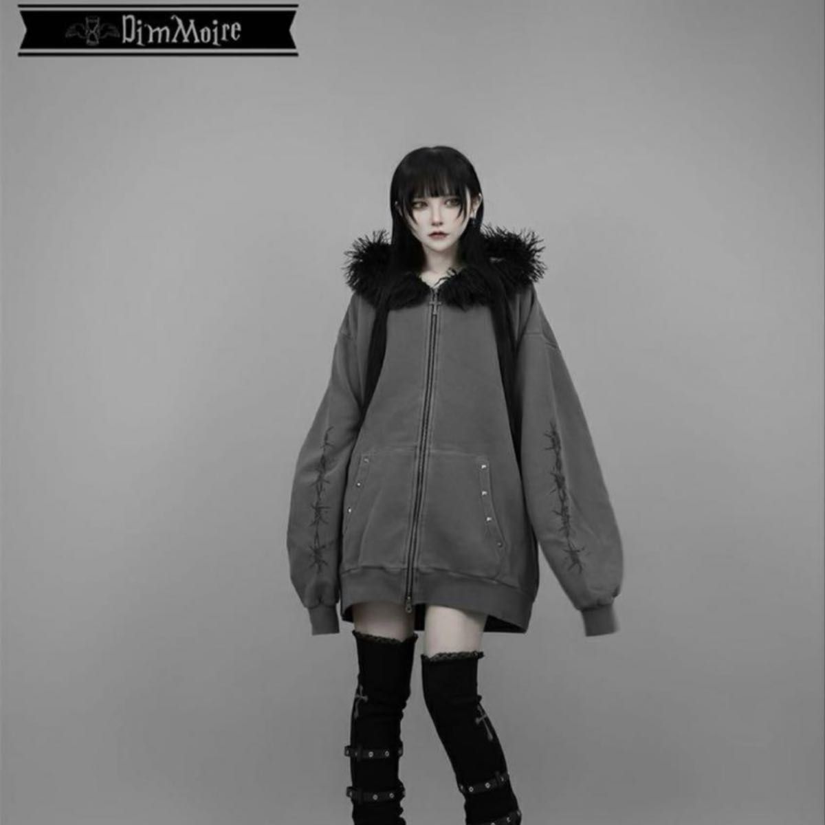 DimMoire ディムモアール ファーフード Gothic パーカー Gray XL DimMoire ディムモアール ファーフード Gothic パーカー Gray XL