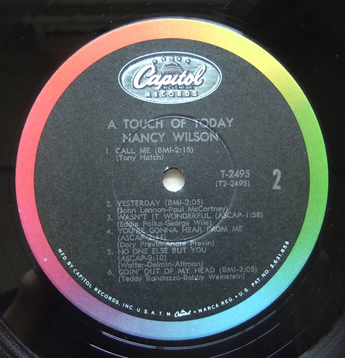 ◆ NANCY WILSON / A Touch Of Today ◆ Capitol T2495 (color) ◆ Vの画像4