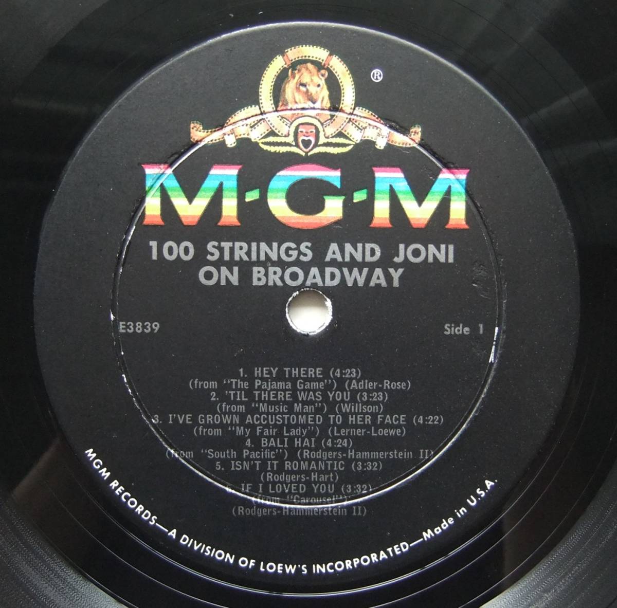 ◆ JONI JAMES / 100 Strings & Joni On Broadway ◆ MGM E3839 (color:dg) ◆ V_画像3