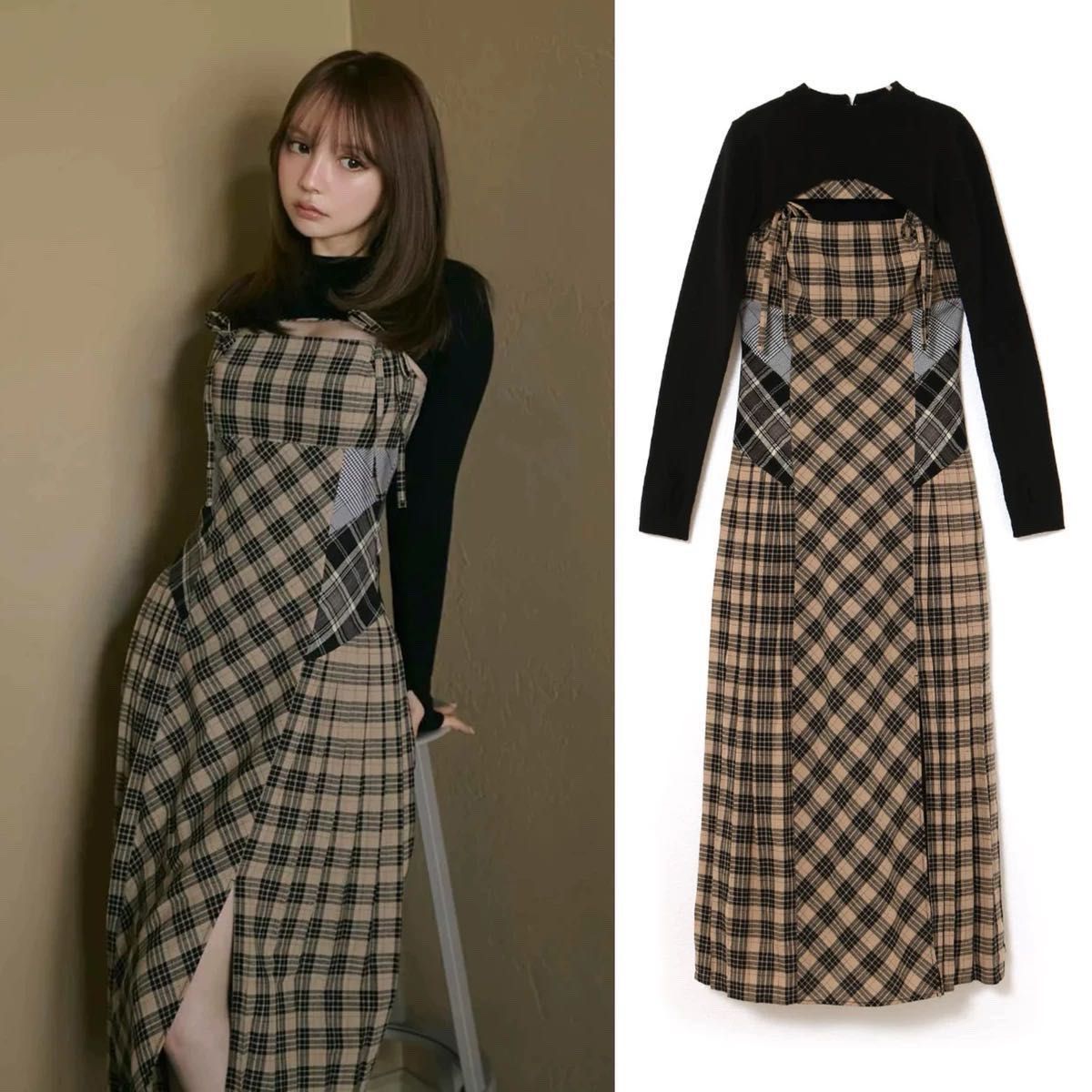 最終下げ ラスト1点 ANDMARY Nadia check long dress|Yahoo 最終下げ ラスト1点 ANDMARY Nadia check long dress|Yahoo