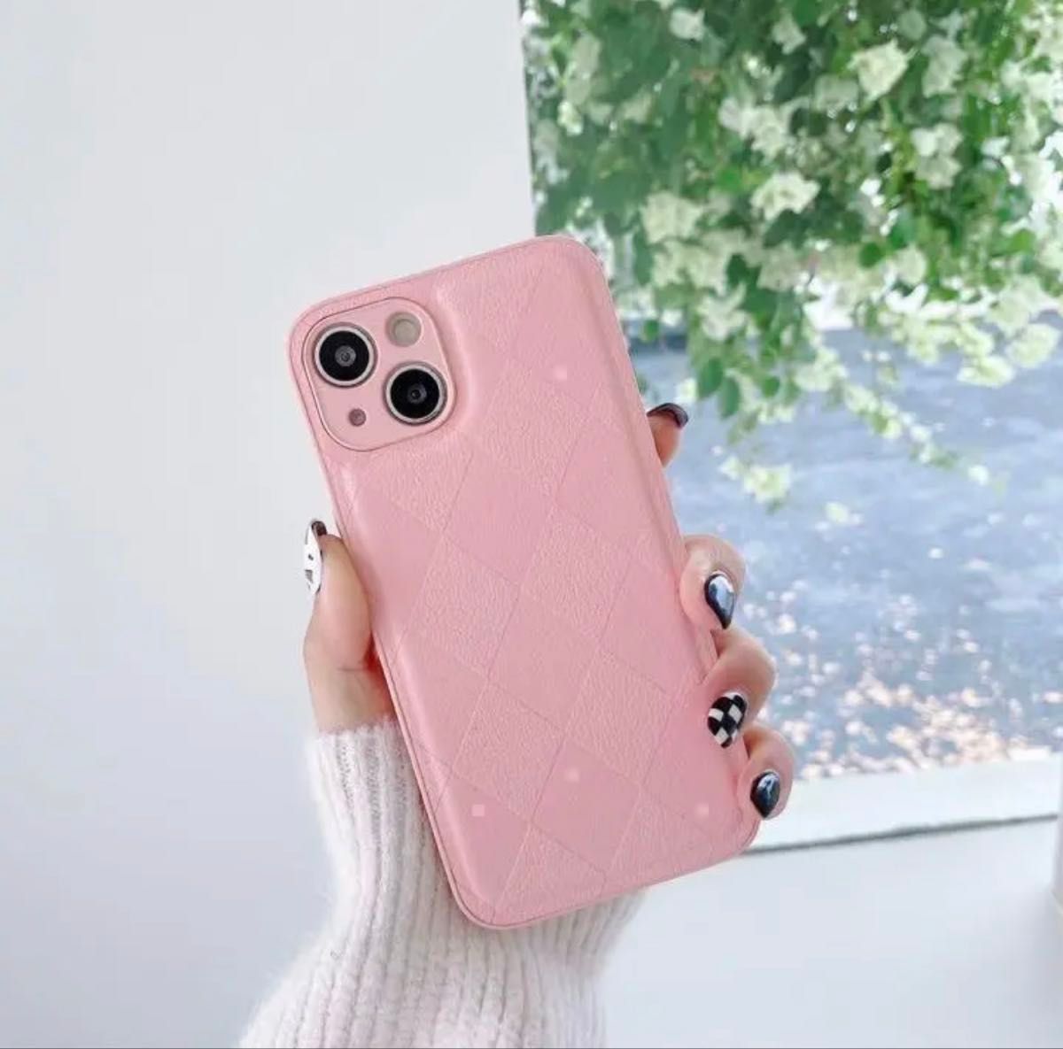 iPhone7 8 SE2 SE3ケース 水色 可愛い ひし形柄 レザー風 ソフト iPhone7 8 SE2 SE3ケース 水色 可愛い ひし形柄 レザー風 ソフト