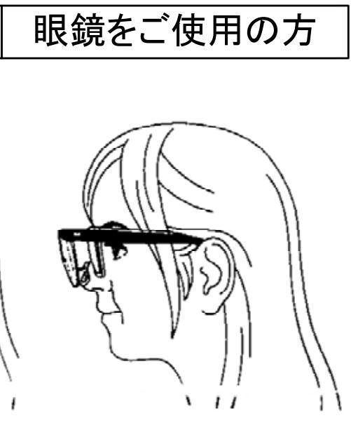 メガネ型 拡大鏡 1.6倍 軽量グラス オーバーグラス対応 ルーペめがね 眼鏡拭き簡易ポーチ落下防止ストラップ説明書付黒色 送料210円~_画像5