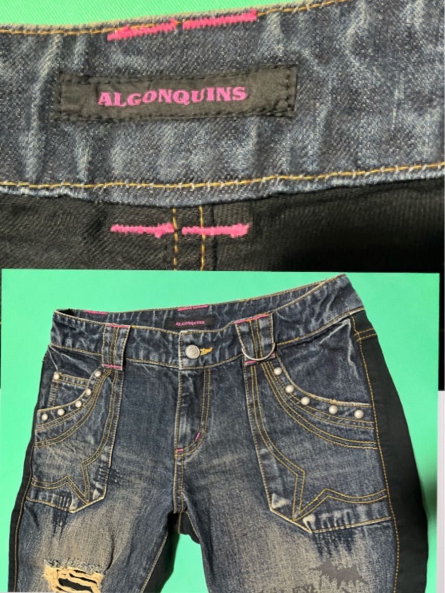 美品 ALGONQUINS アルゴンキン デニムパンツ ダメージ加工 美品 ALGONQUINS アルゴンキン デニムパンツ ダメージ加工