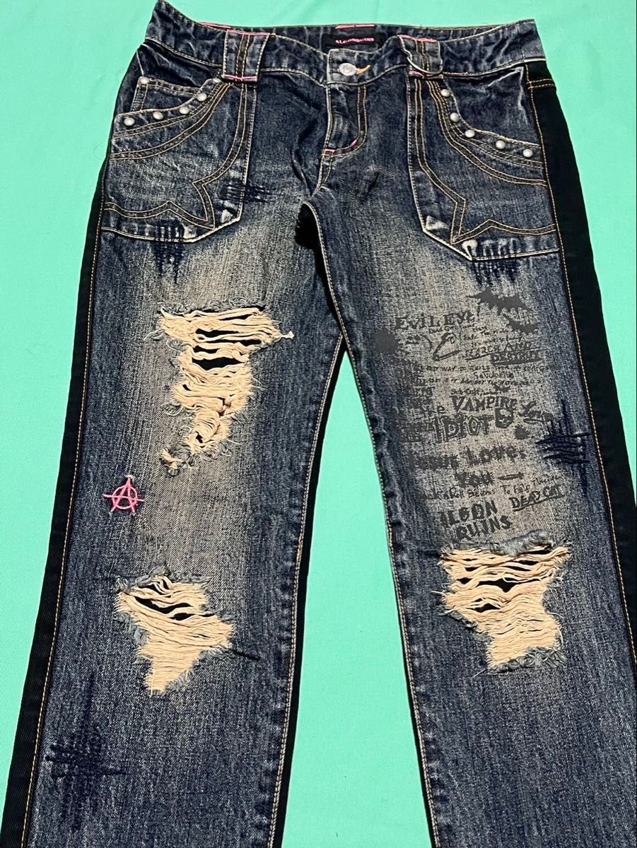 美品 ALGONQUINS アルゴンキン デニムパンツ ダメージ加工 美品 ALGONQUINS アルゴンキン デニムパンツ ダメージ加工