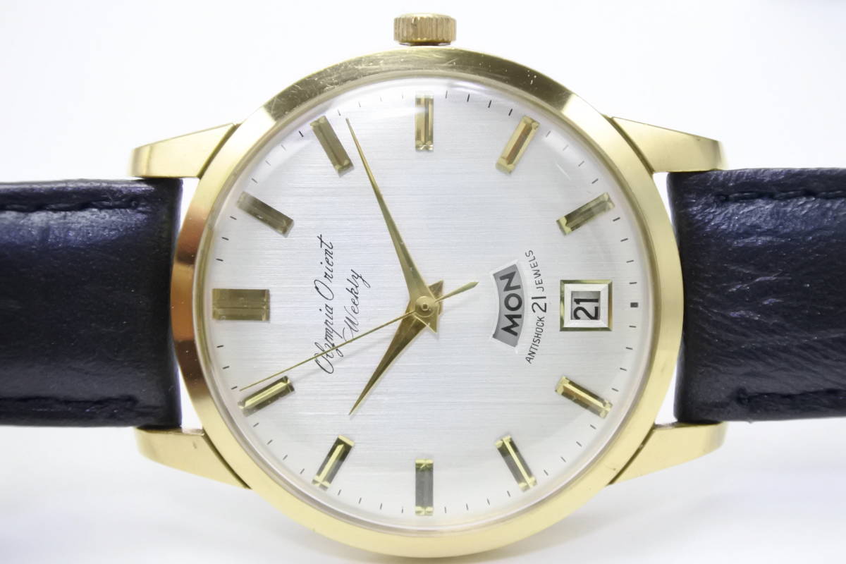 ☆☆☆超珍品 ６０年代名機 オリエント オリンピア ウィークリー　２１石　手巻紳士腕時計 未使用保管品