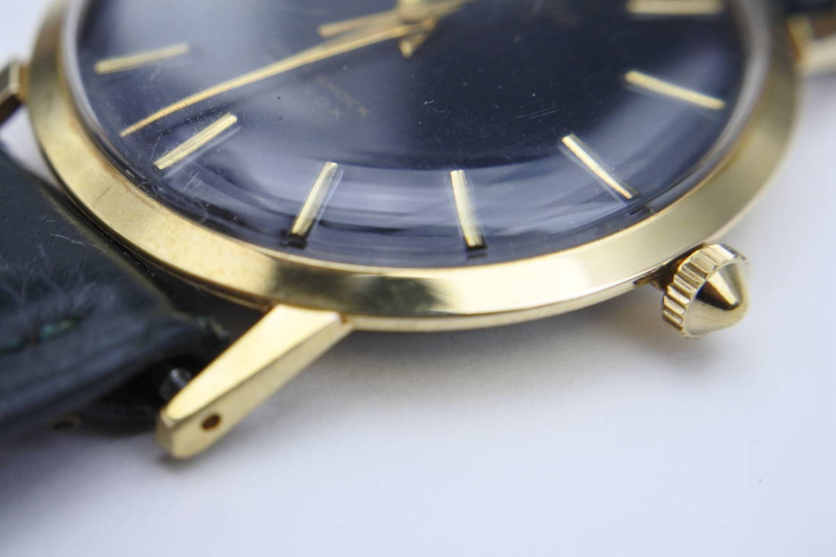 当時日本一薄型国産最高級機種＊１９５０年代頃製CITIZEN DELUXE 19石　PARA SHOCK PHYNOX　手巻紳士腕時計　お洒落黒文字盤　奇跡未使用品_画像5