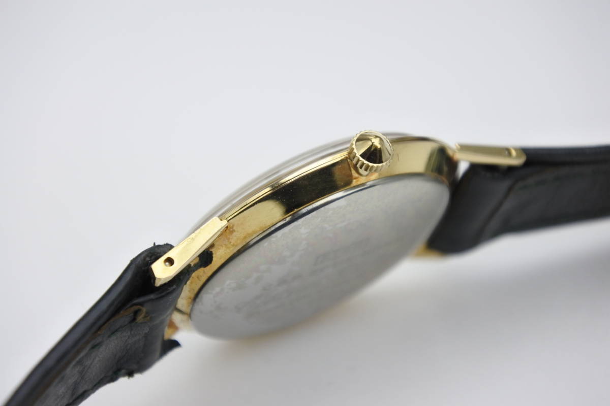 当時日本一薄型国産最高級機種＊１９５０年代頃製CITIZEN DELUXE 19石　PARA SHOCK PHYNOX　手巻紳士腕時計　お洒落黒文字盤　奇跡未使用品_画像4