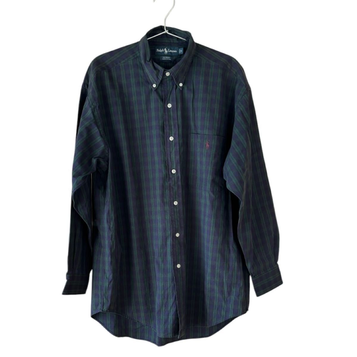 ラルフローレン BIG SHIRT ブラックウォッチシャツ 長袖 大きめM ラルフローレン BIG SHIRT ブラックウォッチシャツ 長袖 大きめM