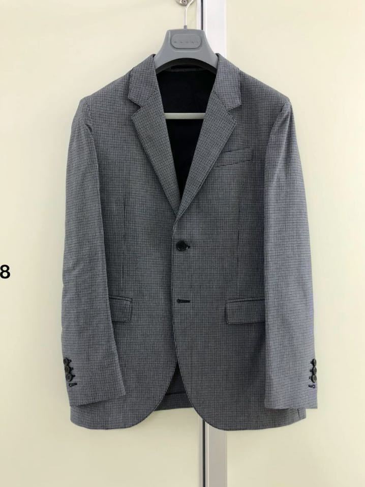 MARNI】マルニ グレー系 高密度コットン マイクロチェック 織り柄