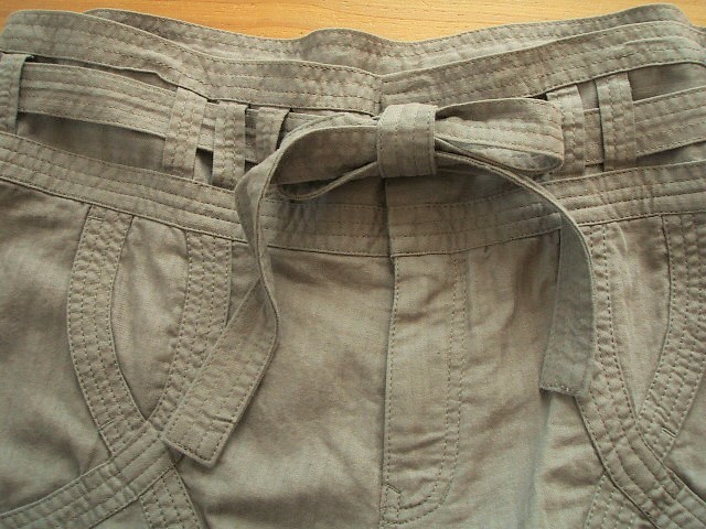  Tsumori Chisato * cotton flax stripe woven shorts * gray ju2