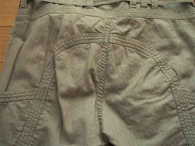  Tsumori Chisato * cotton flax stripe woven shorts * gray ju2