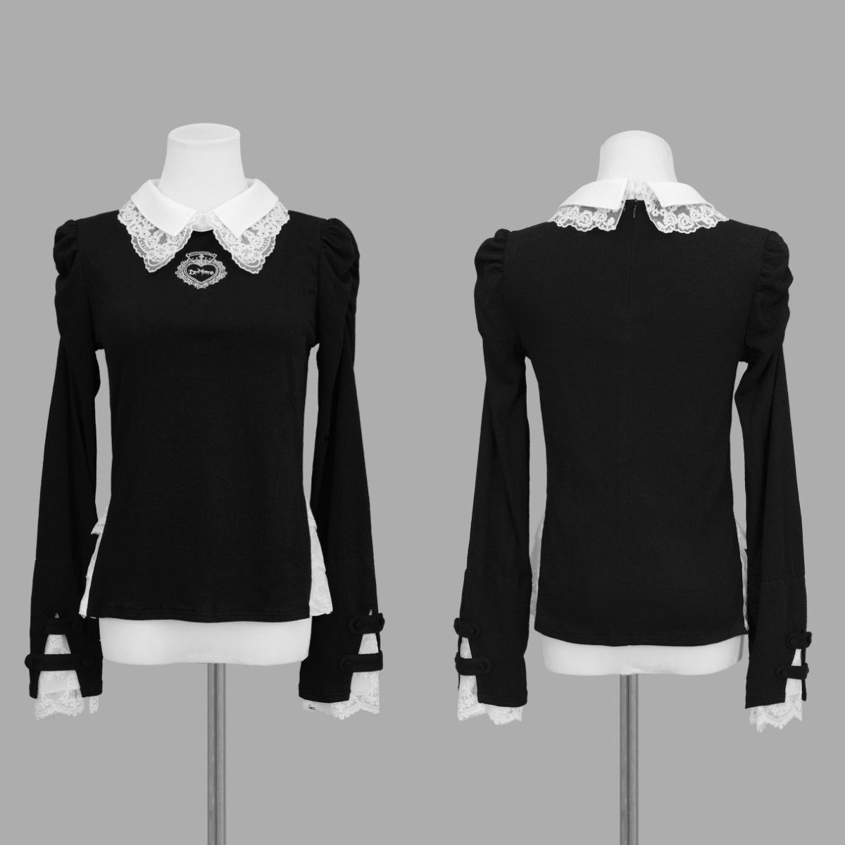 正規品 Lサイズ 新品 おすましレース襟トップス 【Black&White 正規品 Lサイズ 新品 おすましレース襟トップス 【Black&White